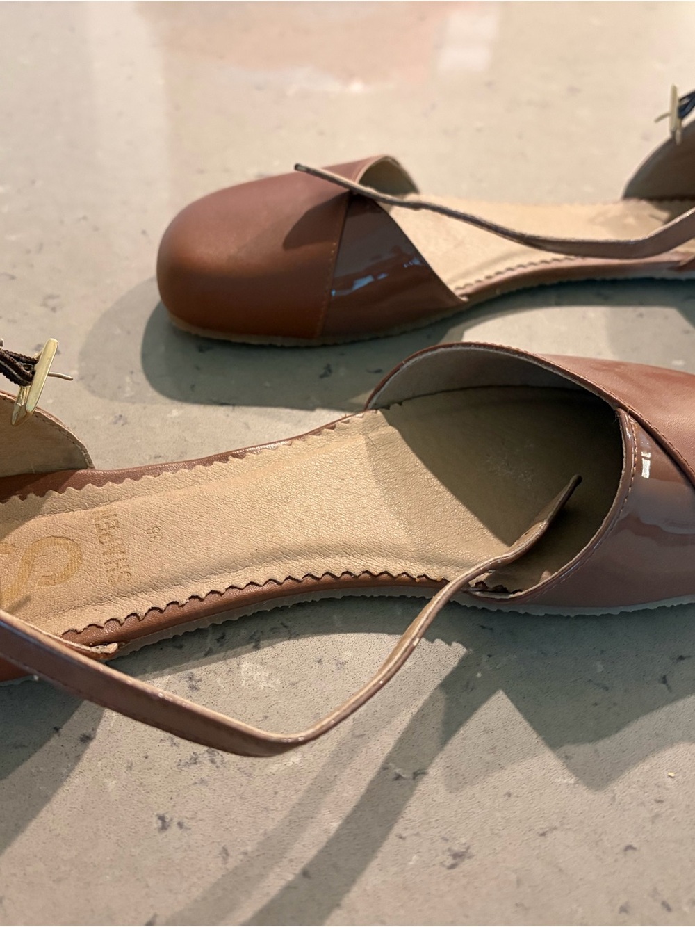 Cognac Ankle Strap Barefoot Sandals from Anya’s Shop - Picture 3 of 7